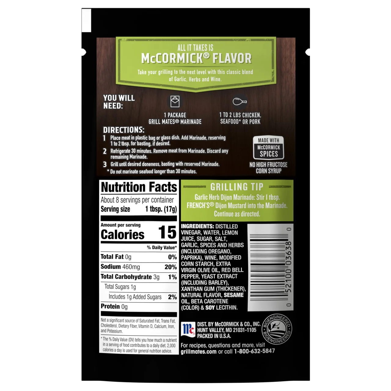 McCormick® Grill Mates® Garlic, Herb & Wine 30 Minute Marinade, 5 oz (6-Pack) - Image 8