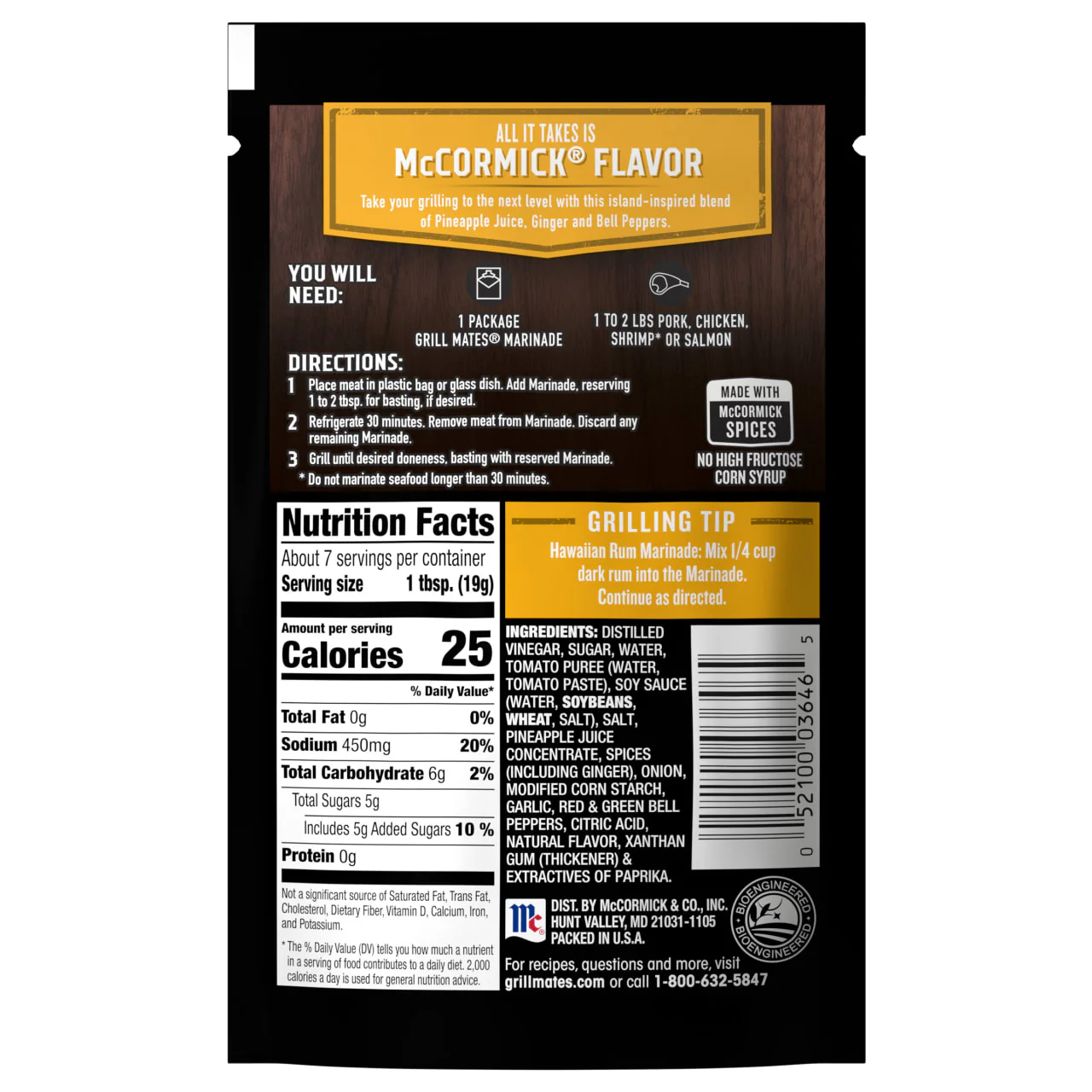 McCormick® Grill Mates® Hawaiian Woodfire Grill 30 Minute Marinade, 5 oz (6-Pack) - Image 10