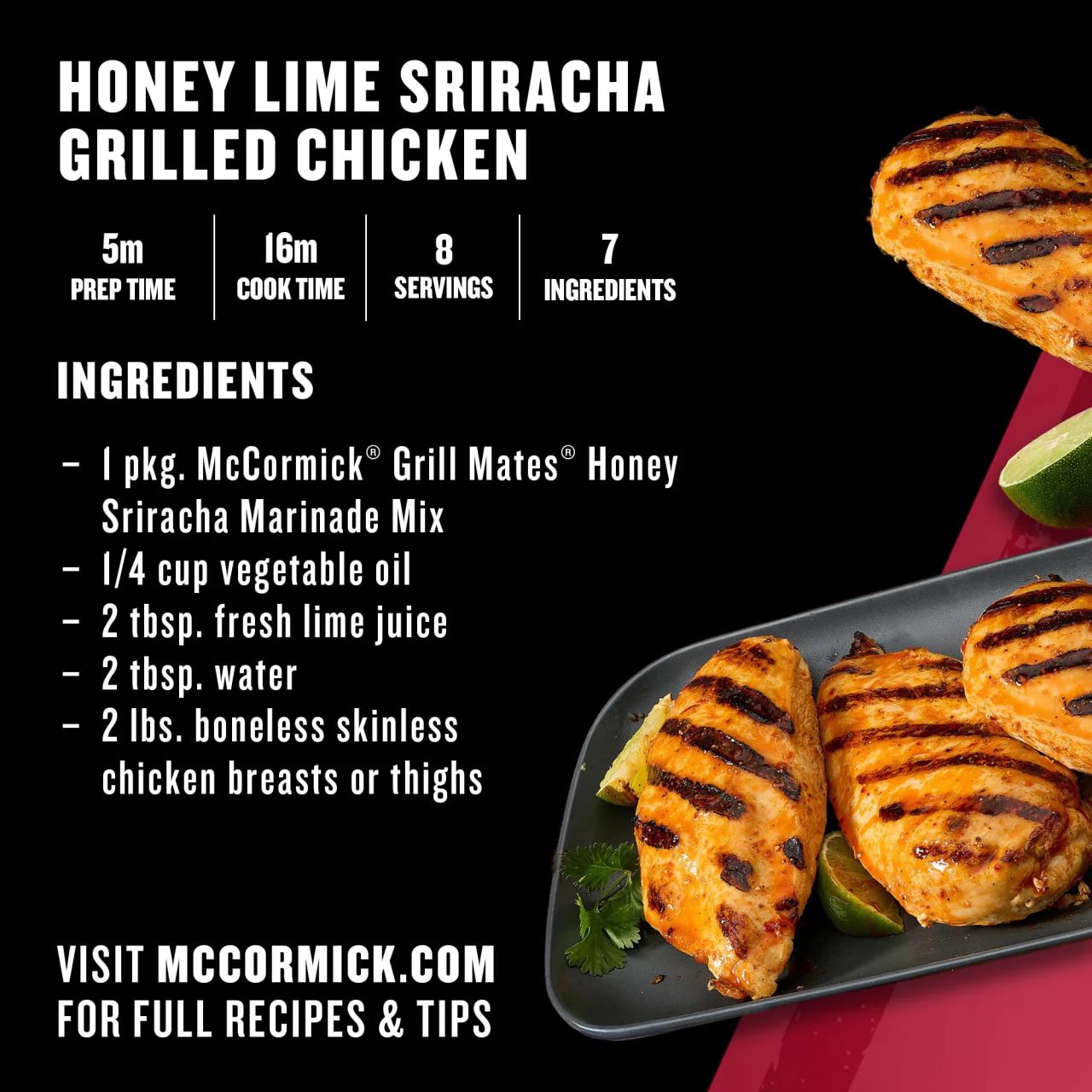 McCormick® Grill Mates® Honey Sriracha Marinade Mix, 1 oz (6-Pack) - Image 6