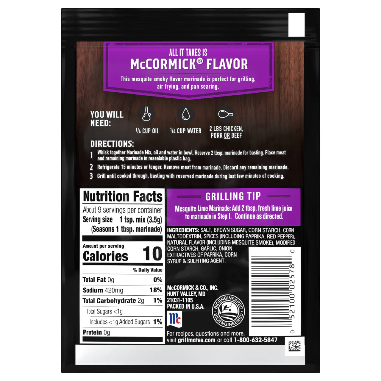 McCormick® Grill Mates® Mesquite Marinade, 1.06 oz (6-Pack) - Image 20