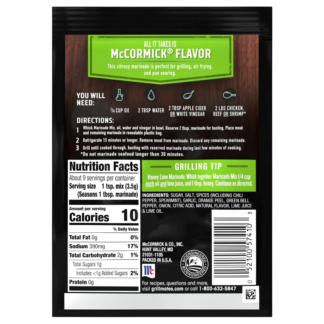 McCormick® Grill Mates® Mojito Lime Marinade Mix, 1.06 oz (6-Pack) - Image 18