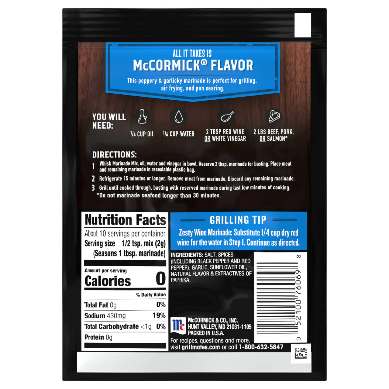 McCormick® Grill Mates® Montreal Steak Marinade Seasoning Mix, 0.71 oz (6-Pack) - Image 19