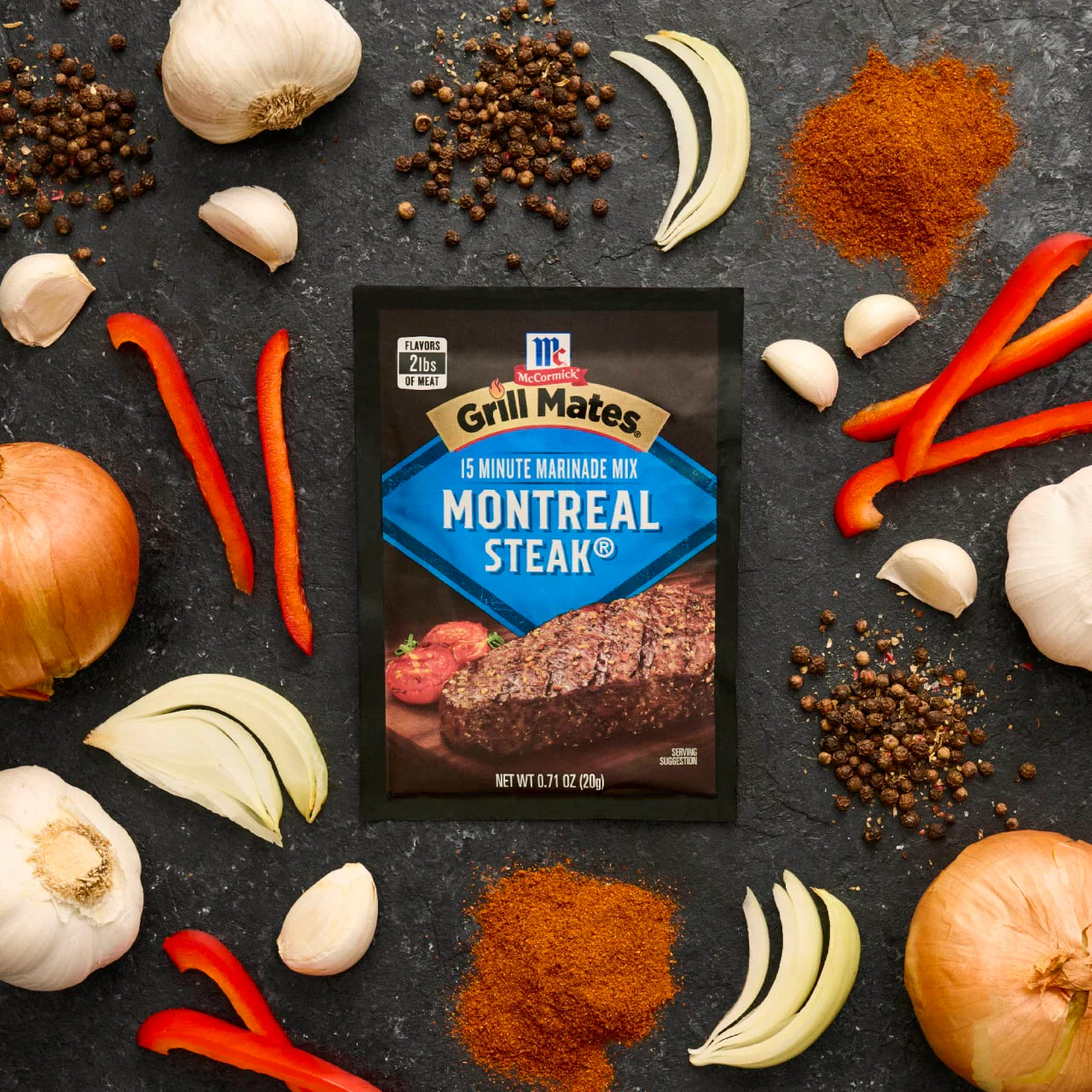 McCormick® Grill Mates® Montreal Steak Marinade Seasoning Mix, 0.71 oz (6-Pack) - Image 6