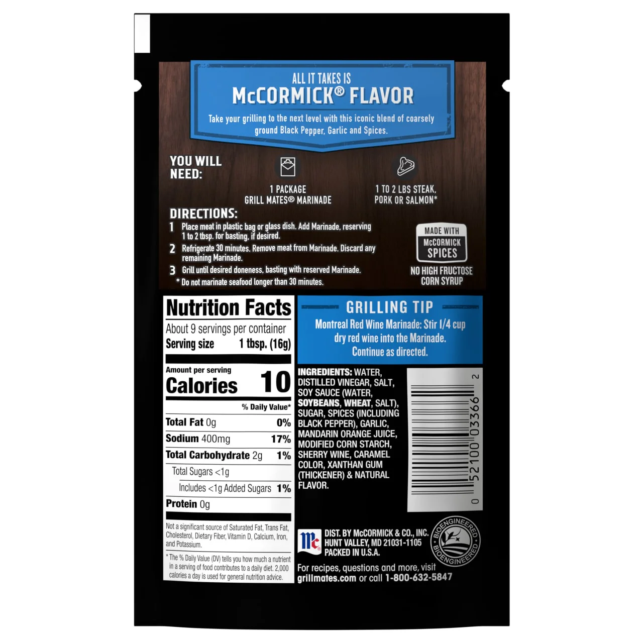 McCormick® Grill Mates® Montreal Steak Single Use Marinade, 5 oz (6-Pack) - Image 17
