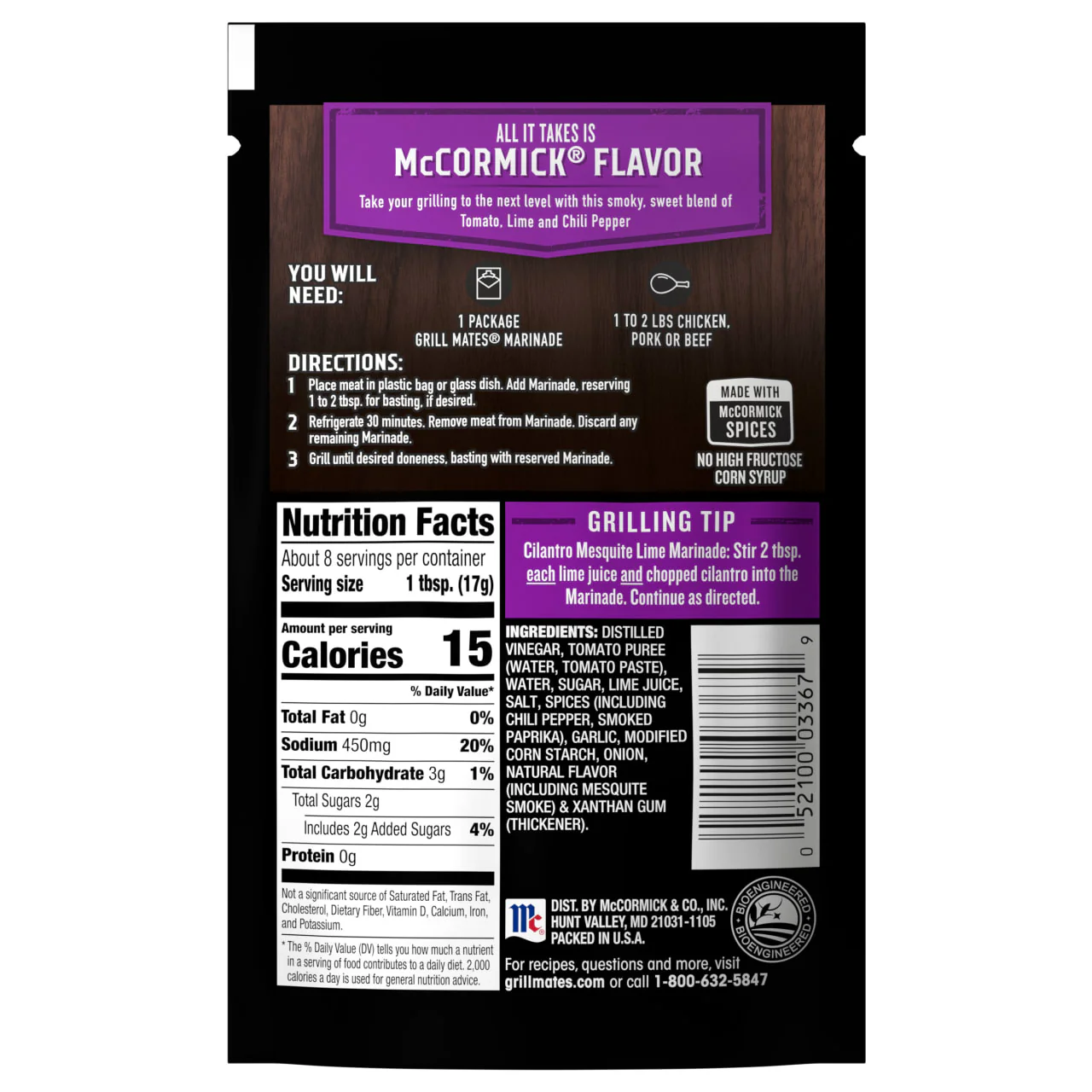 McCormick® Grill Mates® Smokehouse Mesquite 30 Minute Marinade, 5 oz (6-Pack) - Image 8