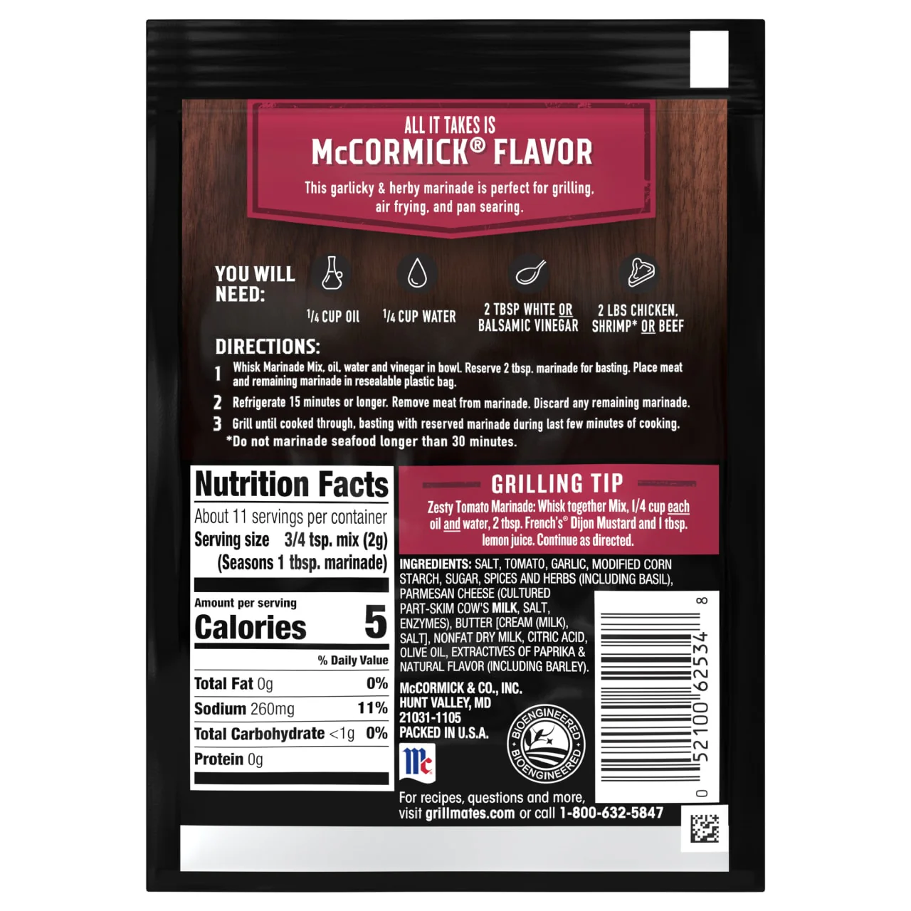 McCormick® Grill Mates® Tomato, Garlic & Basil Marinade Mix, 0.87 oz (6-Pack) - Image 18