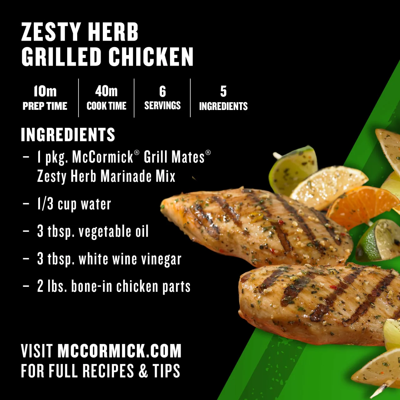 McCormick® Grill Mates® Zesty Herb Marinade Seasoning Mix, 1.06 oz (6-Pack) - Image 6