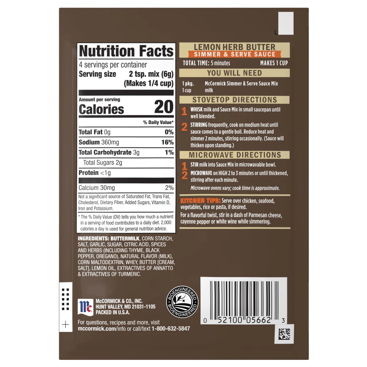 McCormick® Lemon Naturally Flavored Herb Butter Sauce Mix, 0.87 oz - Image 9