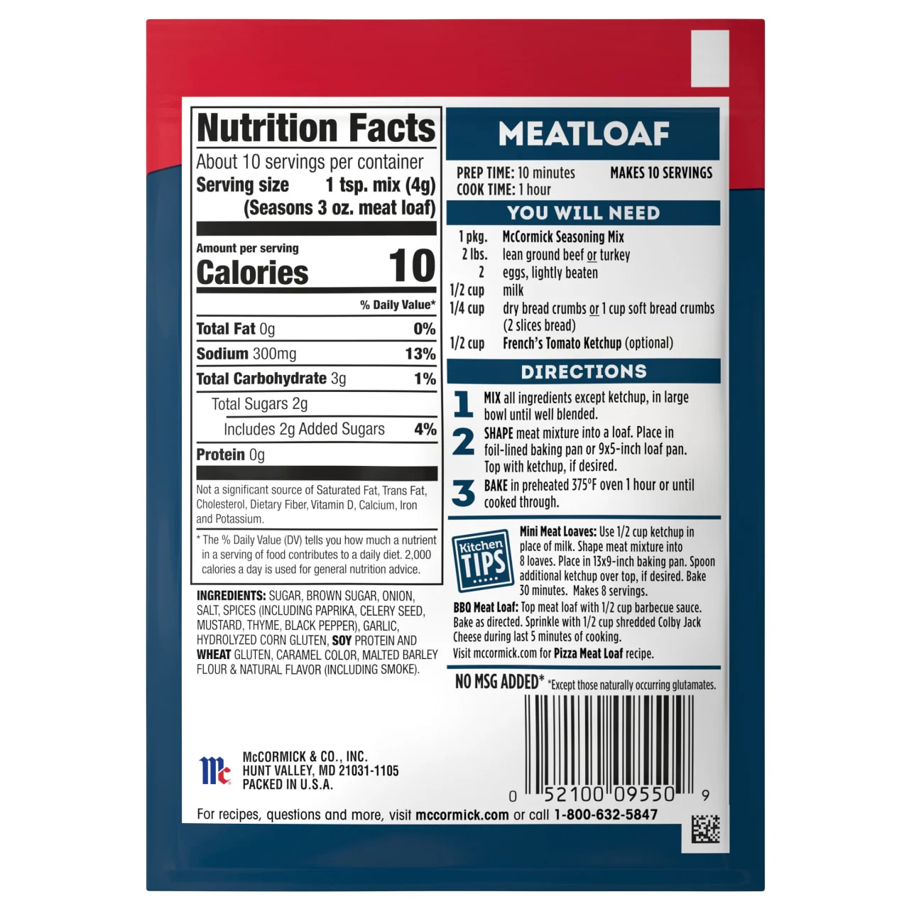 McCormick® Meat Loaf Seasoning Mix, 1.5 oz (6-Pack) - Image 21