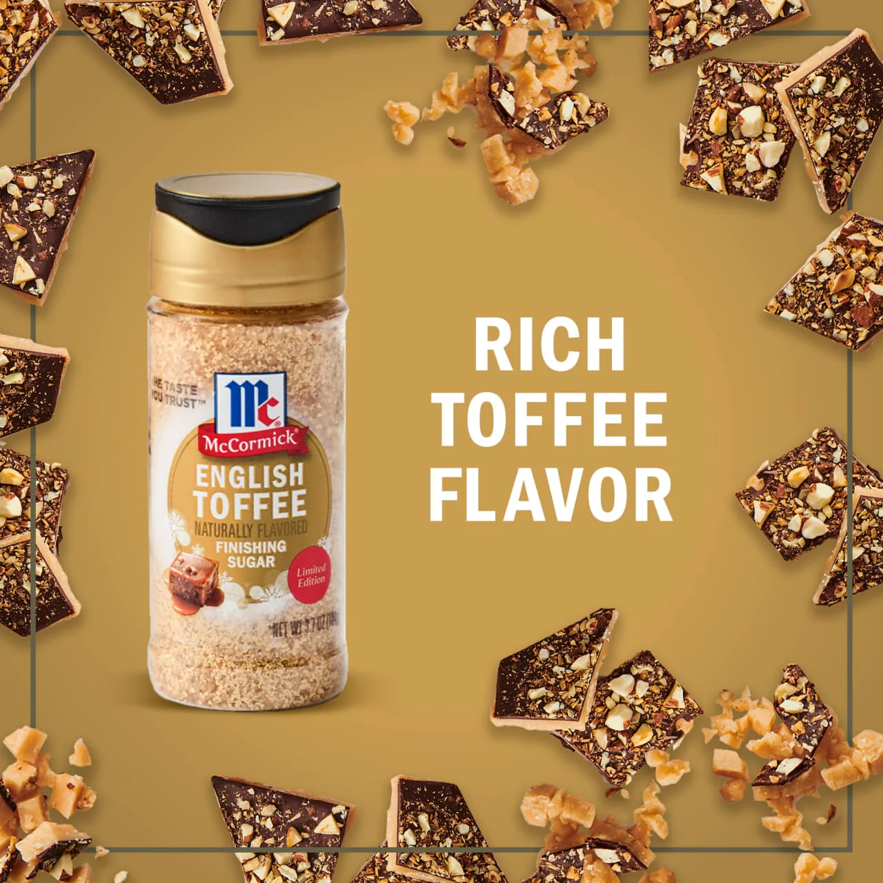 McCormick® Naturally Flavored English Toffee Finishing Sugar, 3.7 oz - Image 16