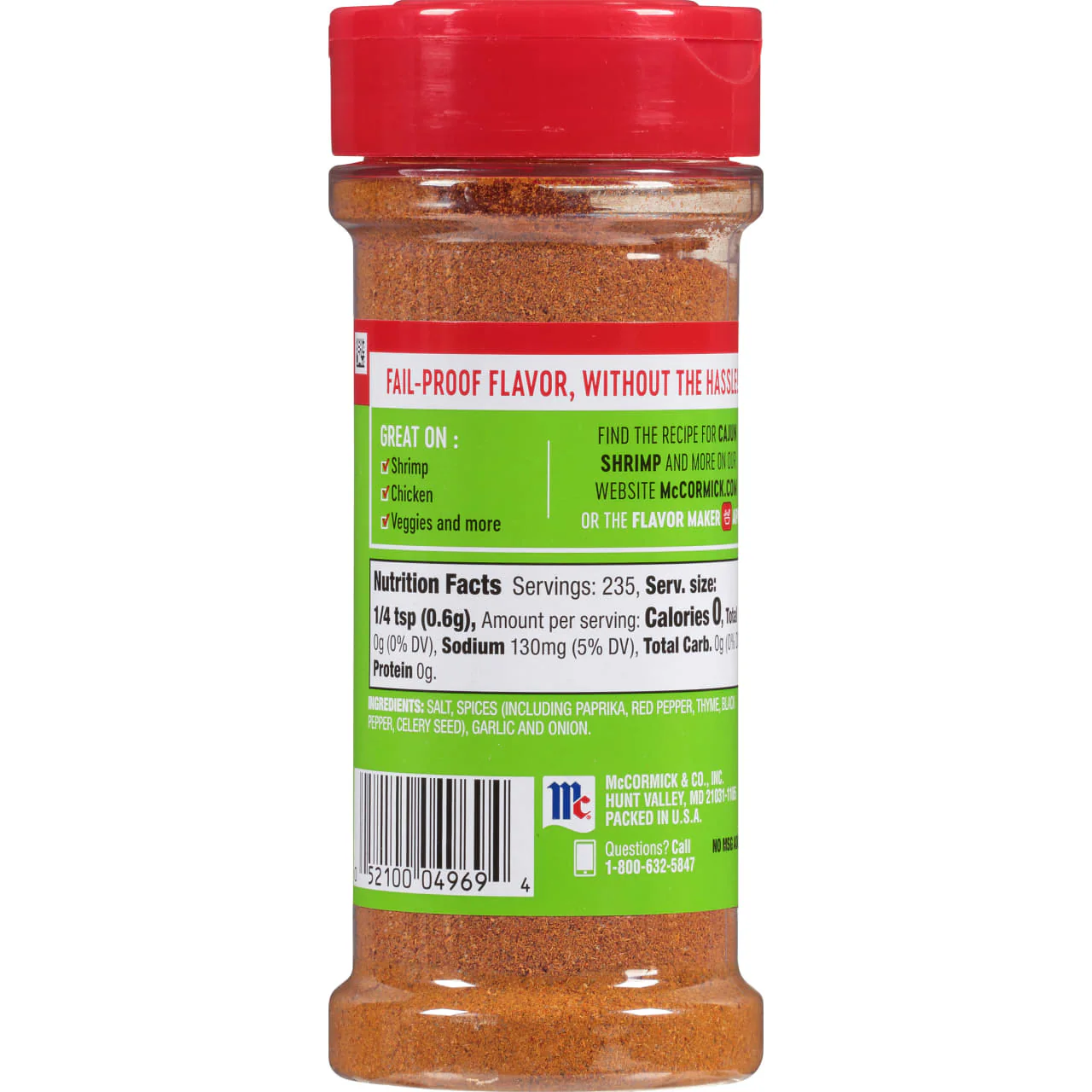 McCormick® Perfect Pinch® Cajun Seasoning, 5 oz - Image 7
