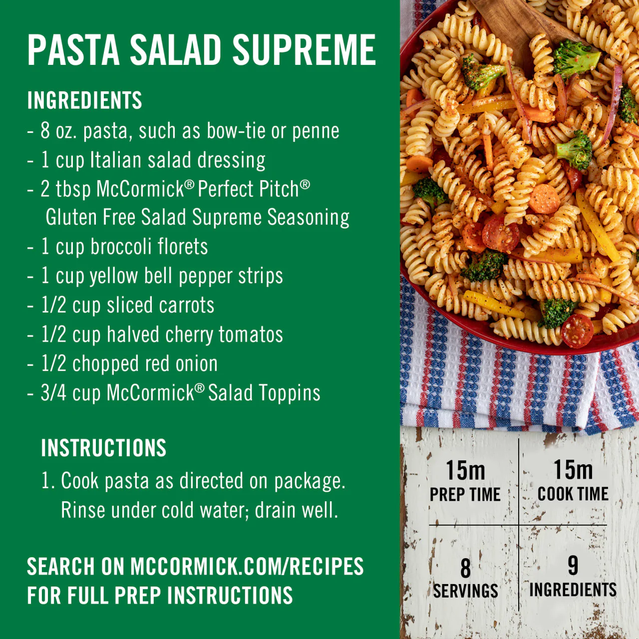McCormick® Perfect Pinch® Gluten Free Salad Supreme Seasoning, 4.34 oz - Image 5