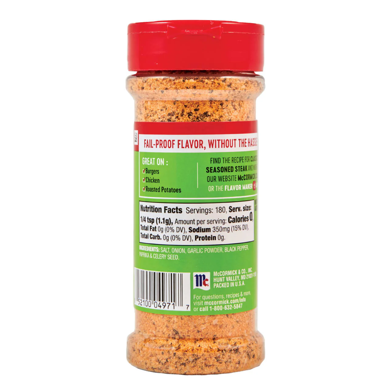 McCormick® Perfect Pinch® Steak Seasoning, 7 oz - Image 8