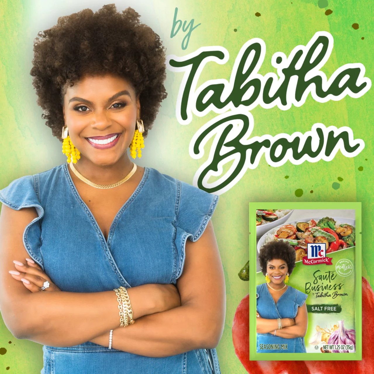 McCormick® Salt Free Sauté Business by Tabitha Brown Seasoning Mix, 1.25 oz (6-Pack) - Image 3