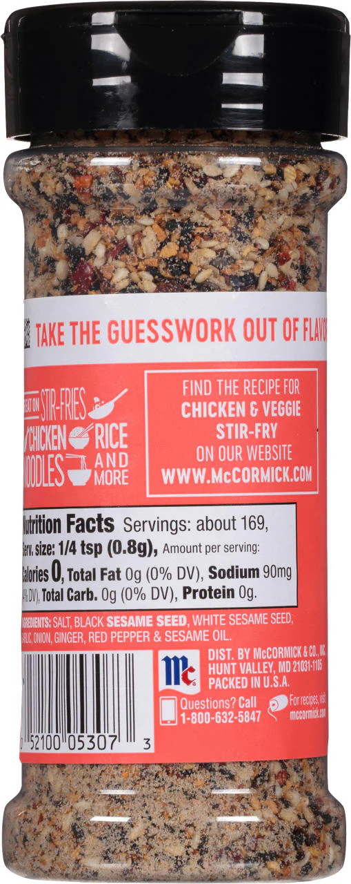 McCormick® Sesame and Ginger Crunch with Garlic All Purpose Seasoning, 4.77 oz - Image 8
