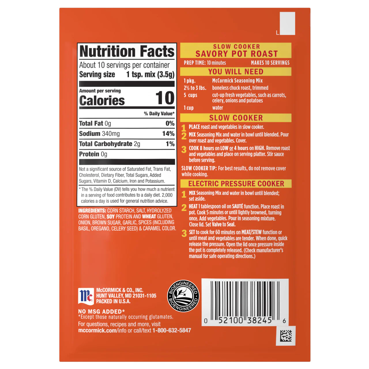 McCormick® Slow Cooker Savory Pot Roast Seasoning Mix, 1.3 oz (6-Pack) - Image 19