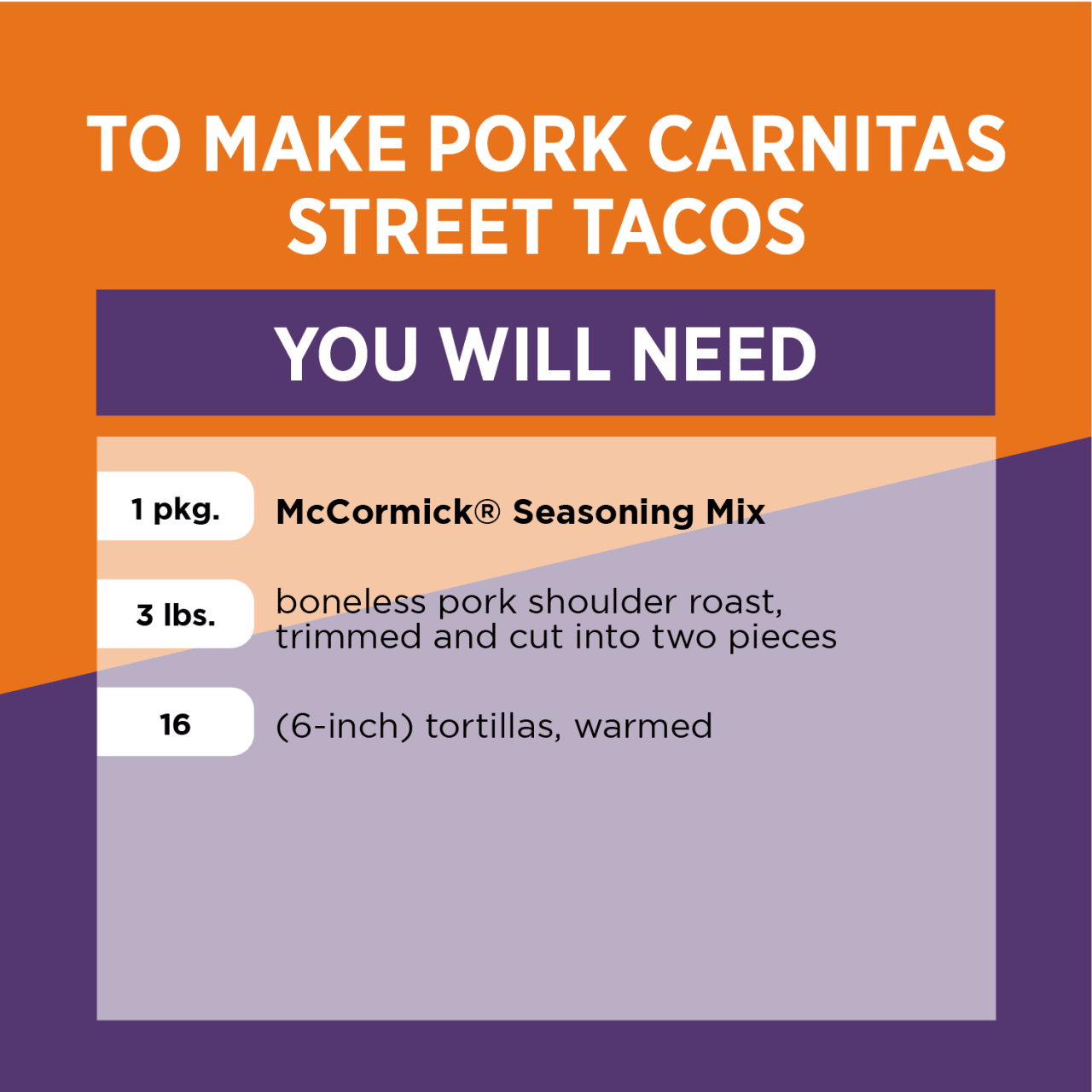 McCormick® Street Taco Pork Carnitas Seasoning Mix, 1 oz - Image 9