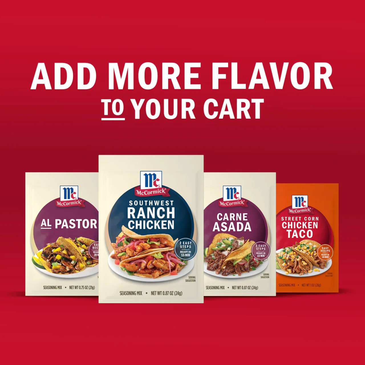 McCormick® Street Taco Southwest Ranch Chicken Seasoning Mix, 0.87 oz (6-Pack) - Image 12