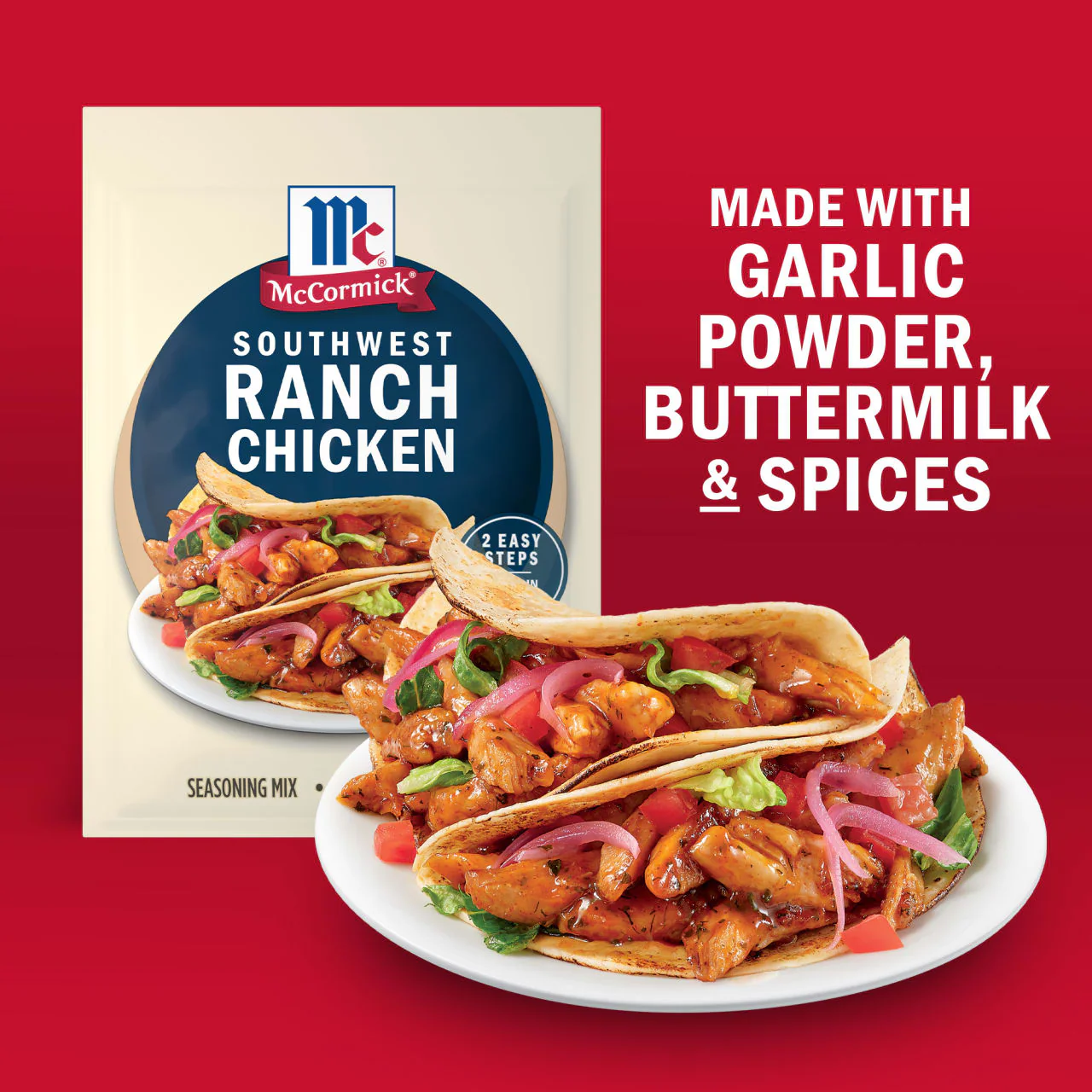 McCormick® Street Taco Southwest Ranch Chicken Seasoning Mix, 0.87 oz (6-Pack) - Image 14