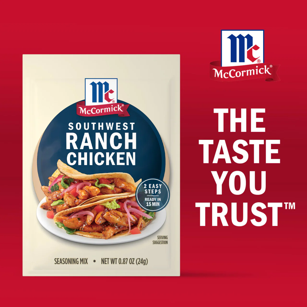 McCormick® Street Taco Southwest Ranch Chicken Seasoning Mix, 0.87 oz (6-Pack) - Image 18