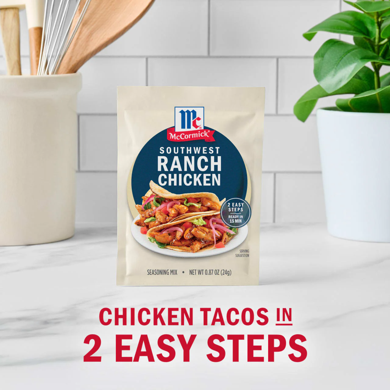 McCormick® Street Taco Southwest Ranch Chicken Seasoning Mix, 0.87 oz (6-Pack) - Image 4