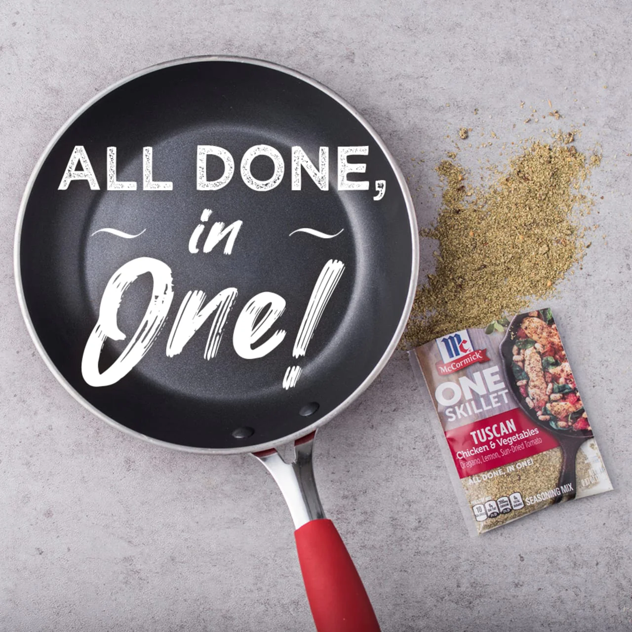 McCormick® Tuscan Chicken & Vegetables One Skillet Seasoning Mix, 0.87 oz - Image 3