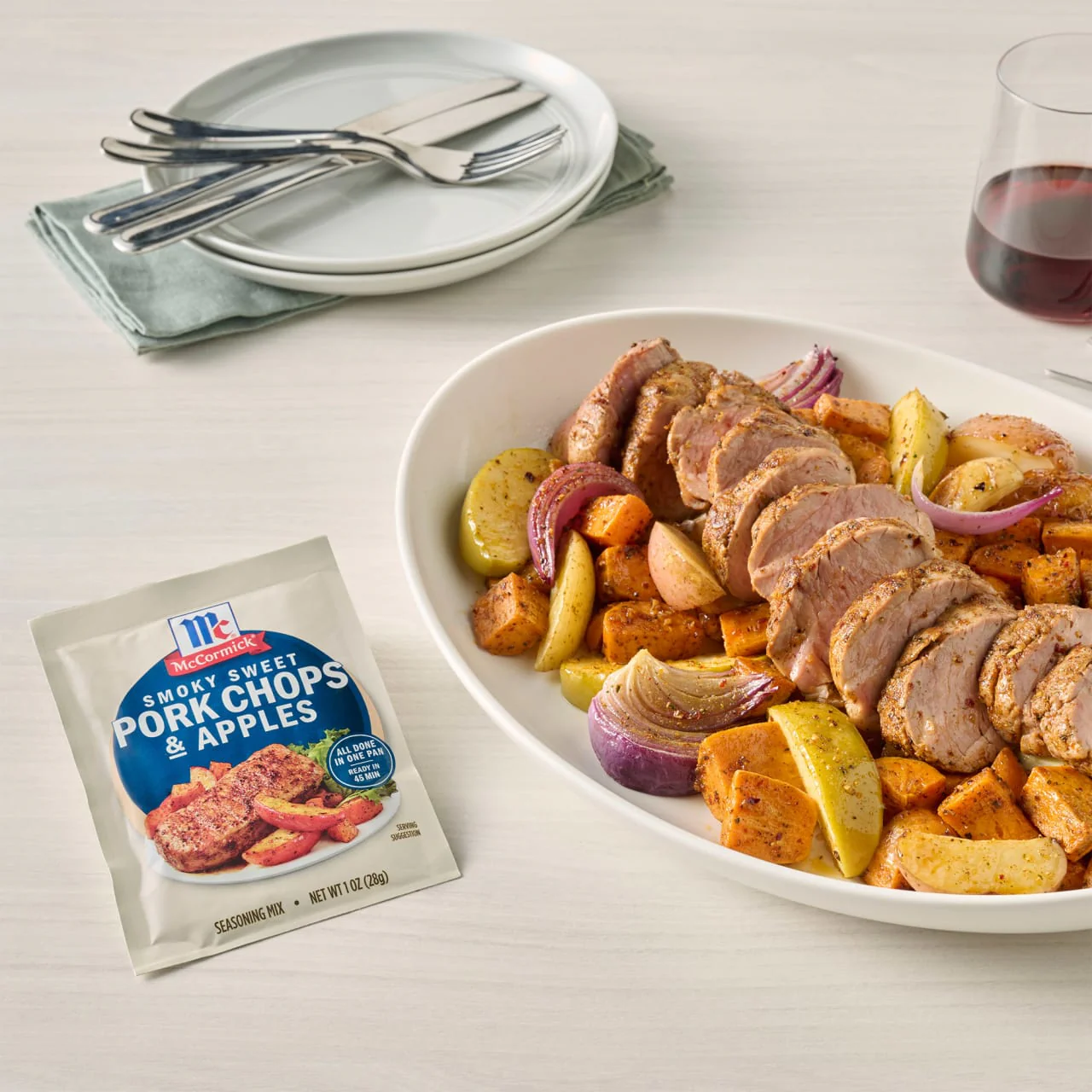 McCormick® Smoky Sweet Pork Chops & Apples Seasoning Mix, 1.0 oz - Image 12