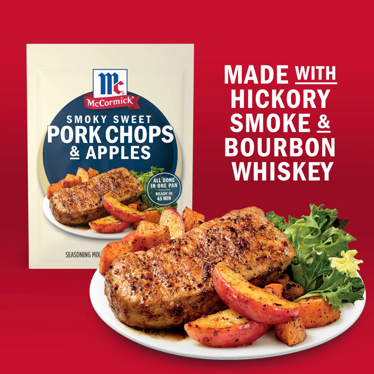 McCormick® Smoky Sweet Pork Chops & Apples Seasoning Mix, 1.0 oz - Image 13