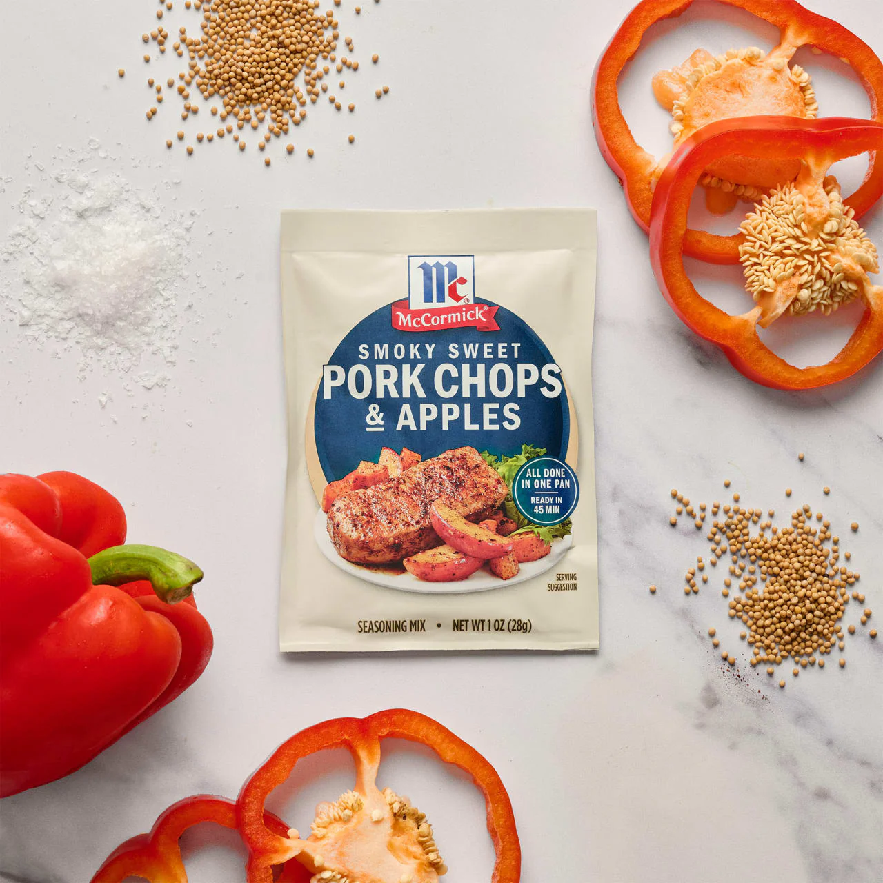 McCormick® Smoky Sweet Pork Chops & Apples Seasoning Mix, 1.0 oz - Image 6