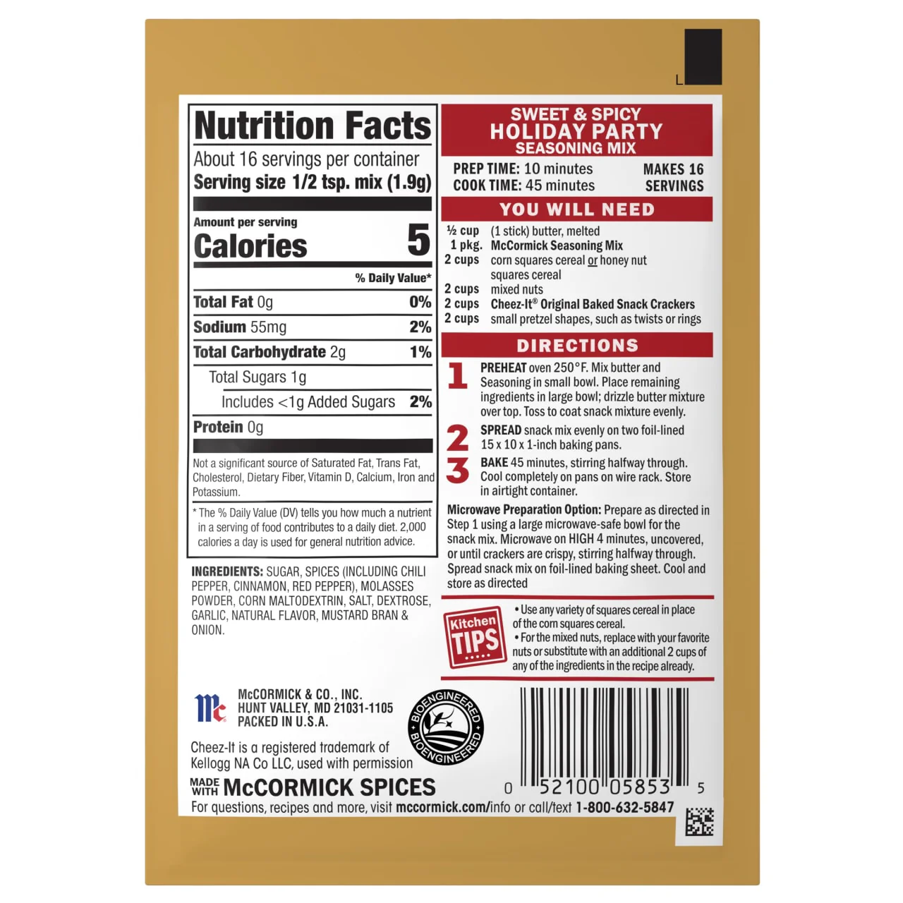 McCormick® Sweet & Spicy Party Seasoning Mix, 1.12 oz - Image 20