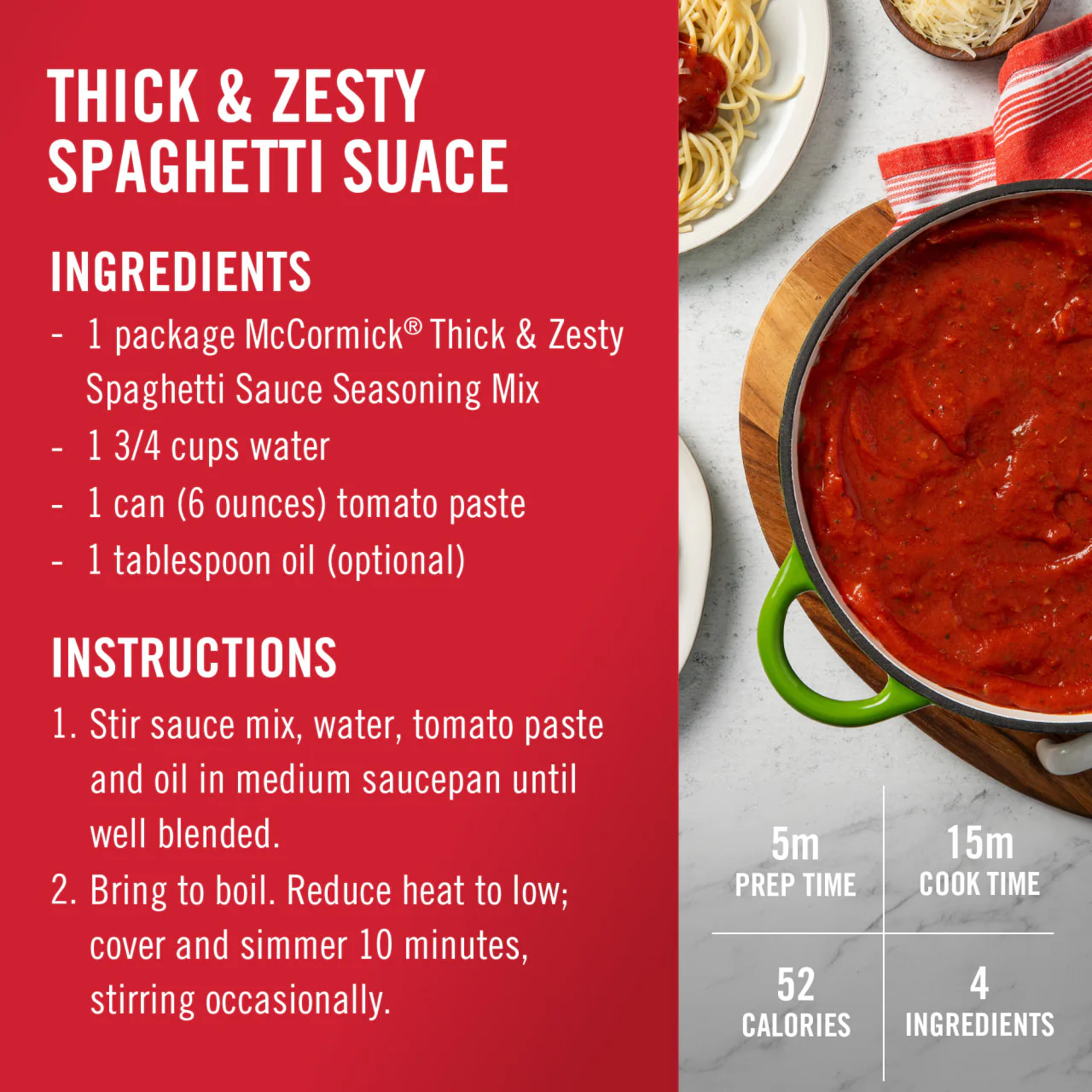 McCormick® Thick And Zesty Spaghetti Sauce Seasoning Mix, 1.37 oz (6-Pack) - Image 6