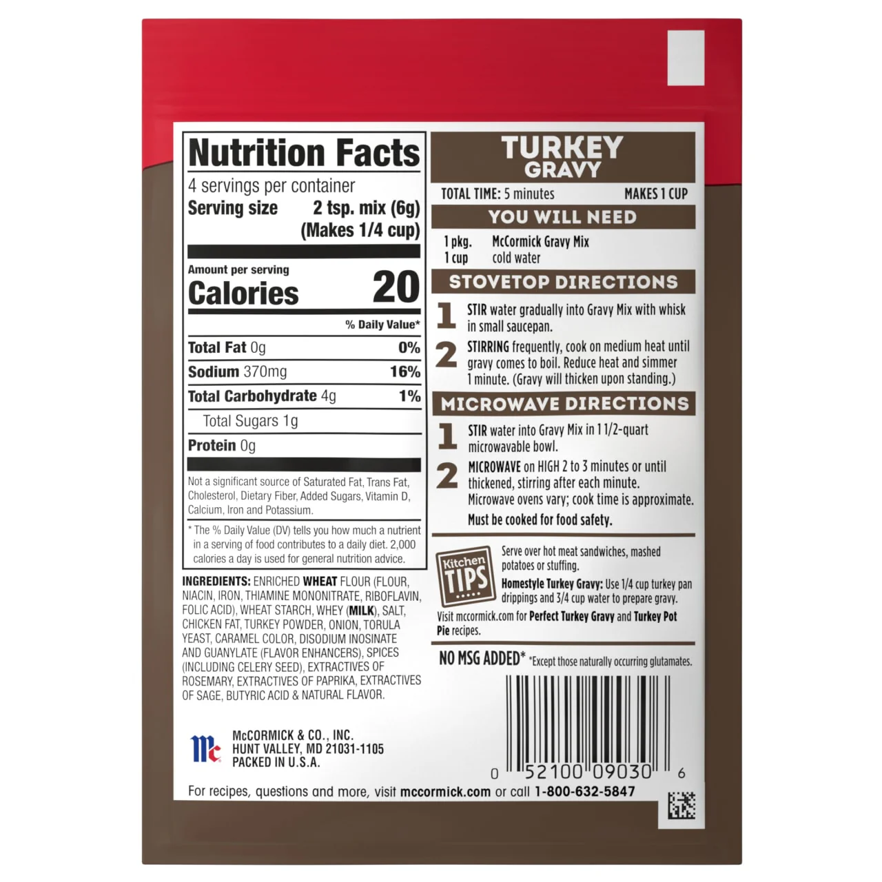 McCormick® Turkey Gravy Seasoning Mix, 0.87 oz (6-Pack) - Image 22