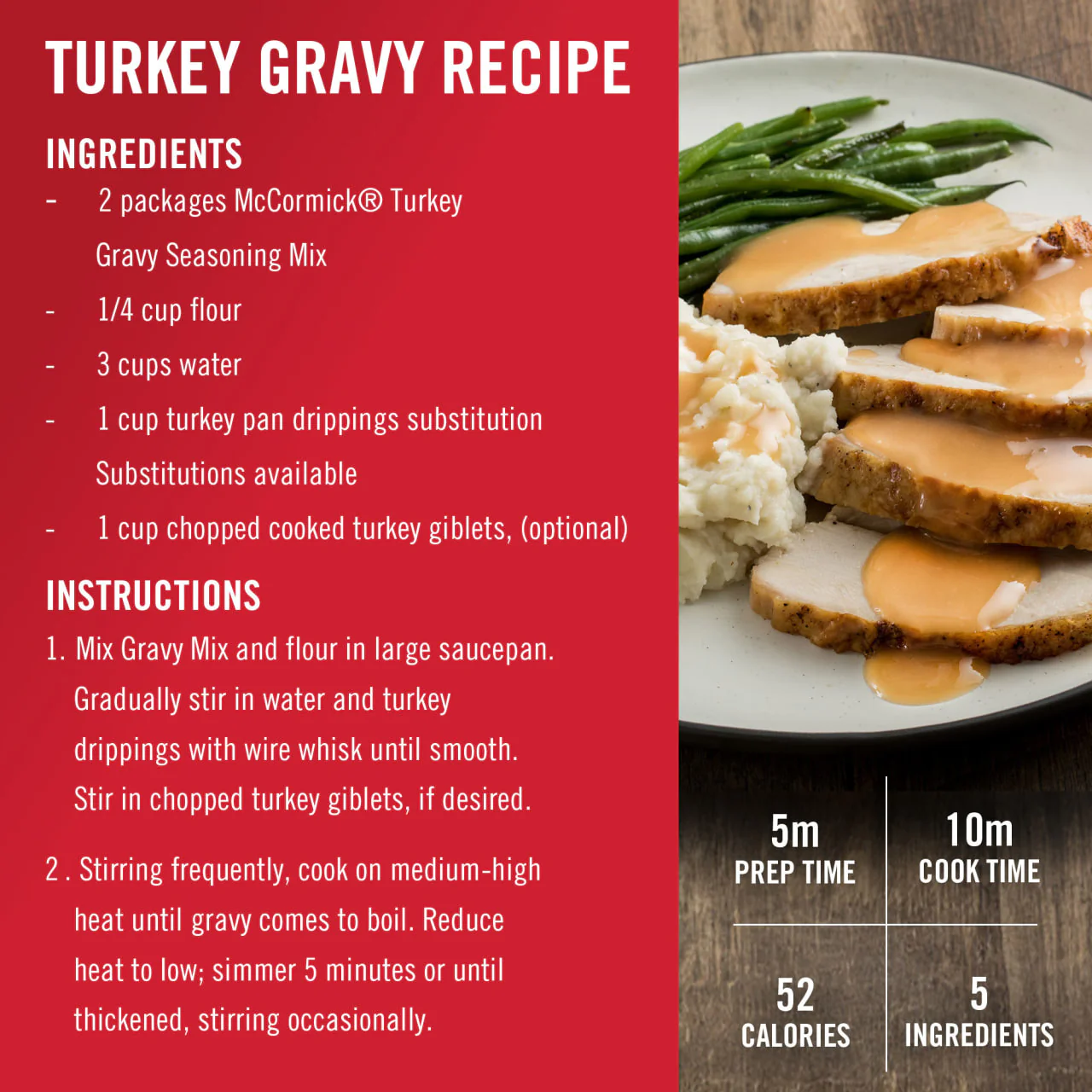 McCormick® Turkey Gravy Seasoning Mix, 0.87 oz (6-Pack) - Image 6