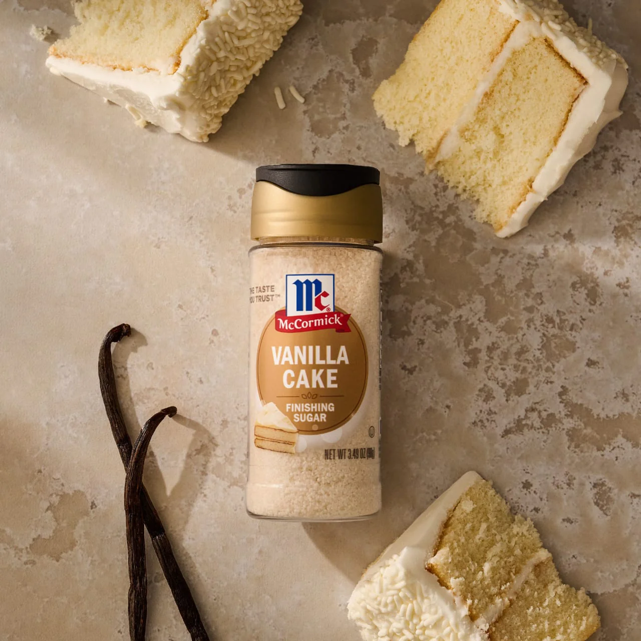 McCormick® Vanilla Cake Finishing Sugar, 3.49 oz - Image 7