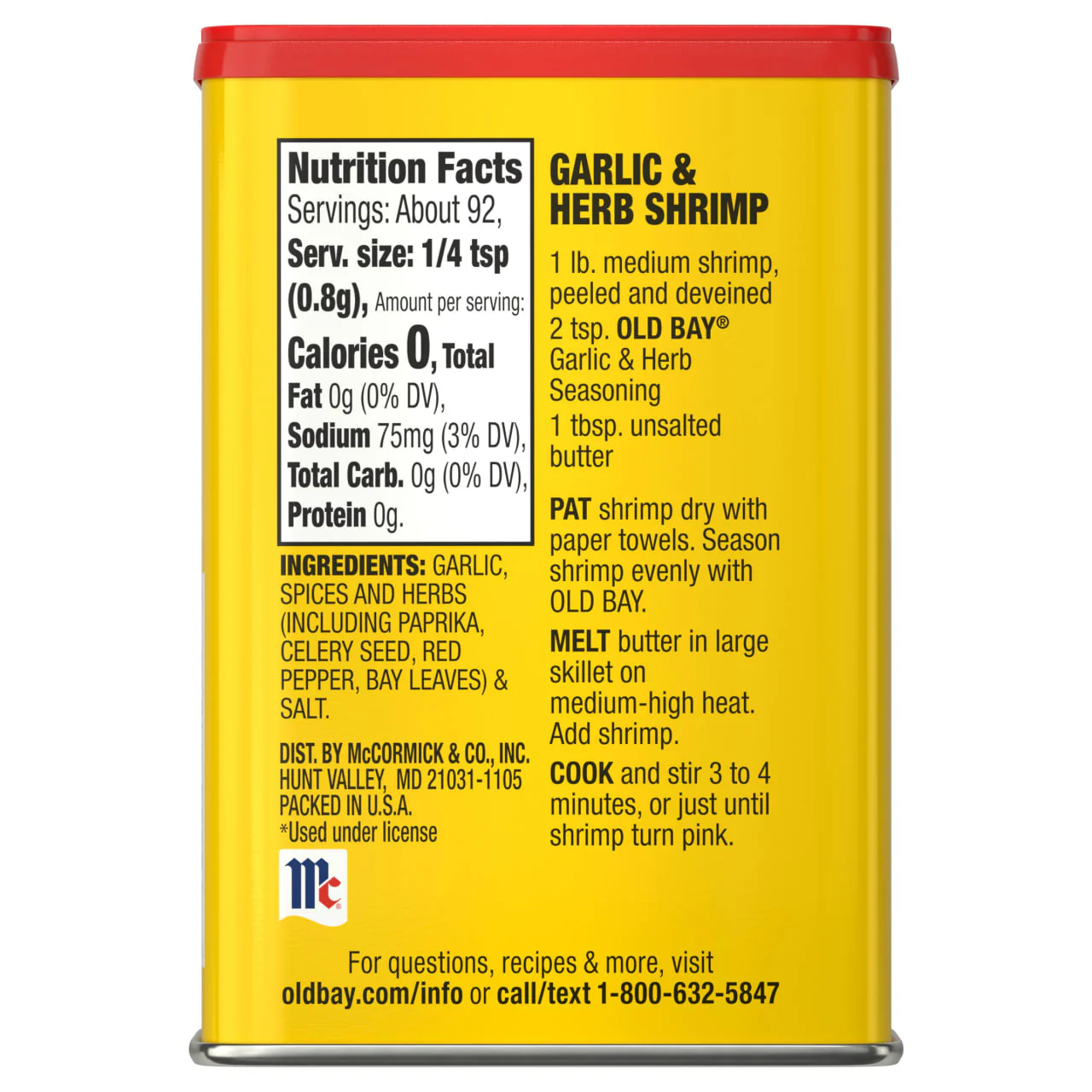 OLD BAY® Garlic Herb Seasoning, 2.62 oz - Image 20