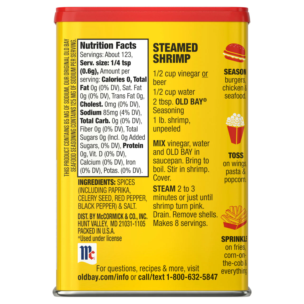 OLD BAY® Less Sodium Seasoning, 2.62 oz - Image 20