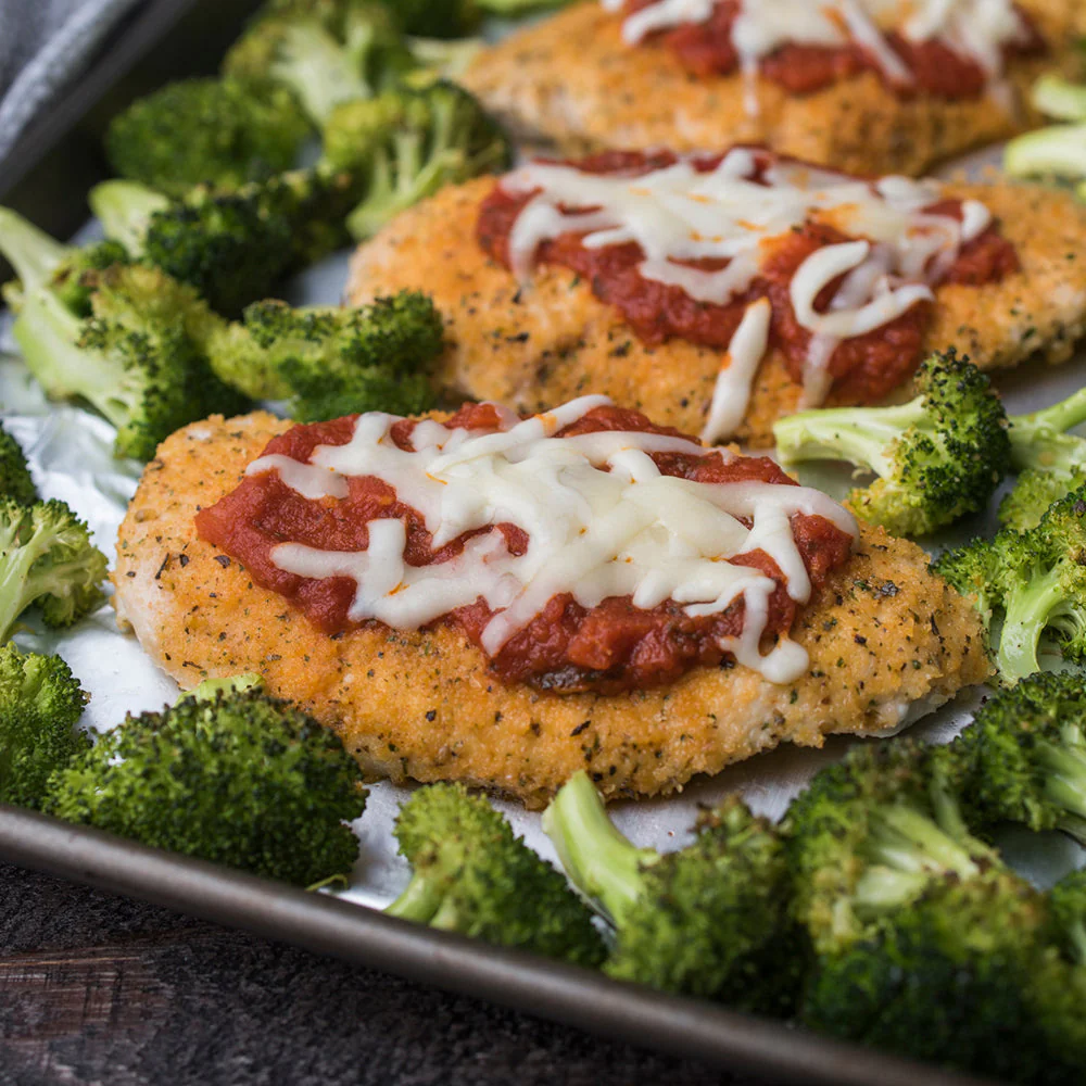 ONE Sheet Pan - Bourbon Pork Tenderloin, Chicken Parmesan, Farmer’s Market Chicken - Image 6