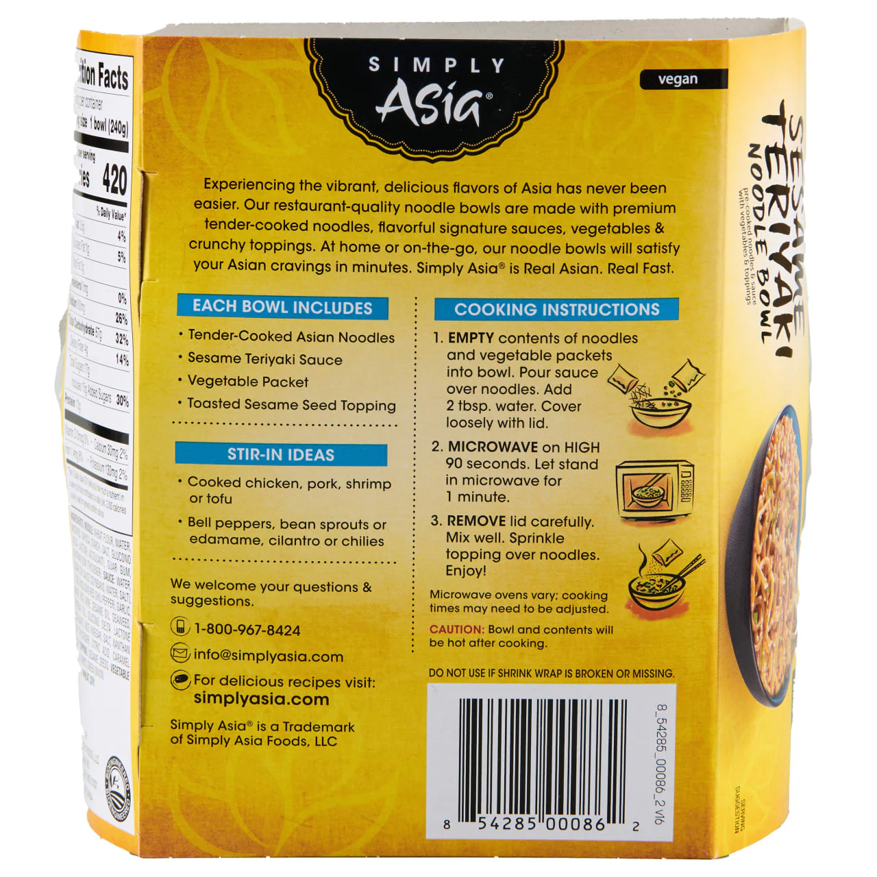 Simply Asia® Sesame Teriyaki Noodle Bowl, 8.5 oz (6-Pack) - Image 8