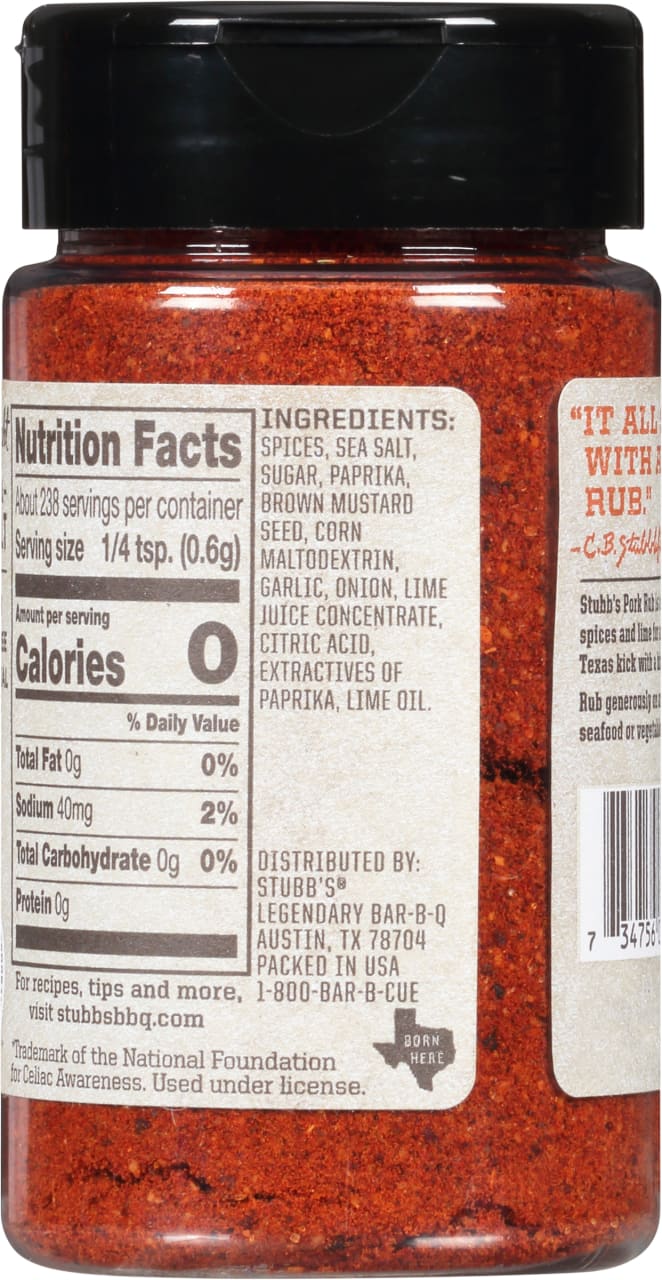 Stubb's® Pork Rub, 5.07 oz - Image 10