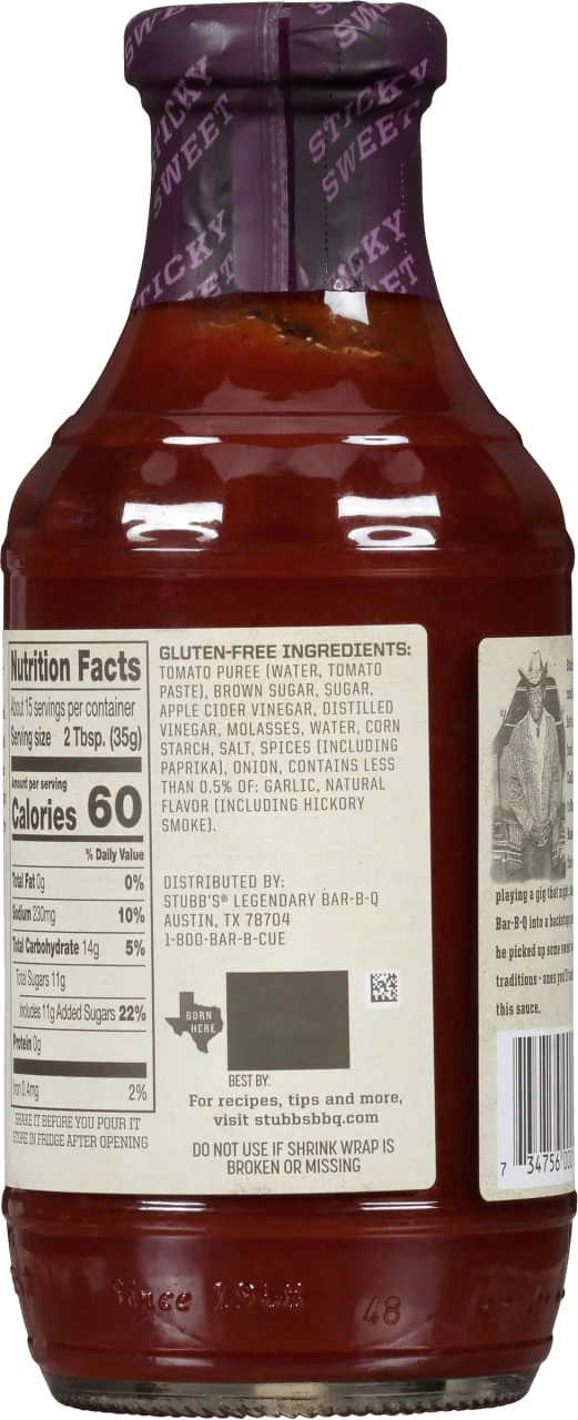 Stubb's® Sticky Sweet Barbecue Sauce, 18 oz - Image 10