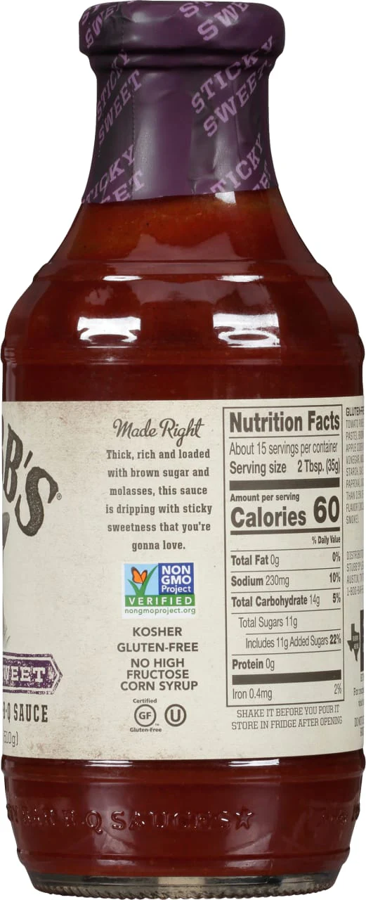 Stubb's® Sticky Sweet Barbecue Sauce, 18 oz - Image 11