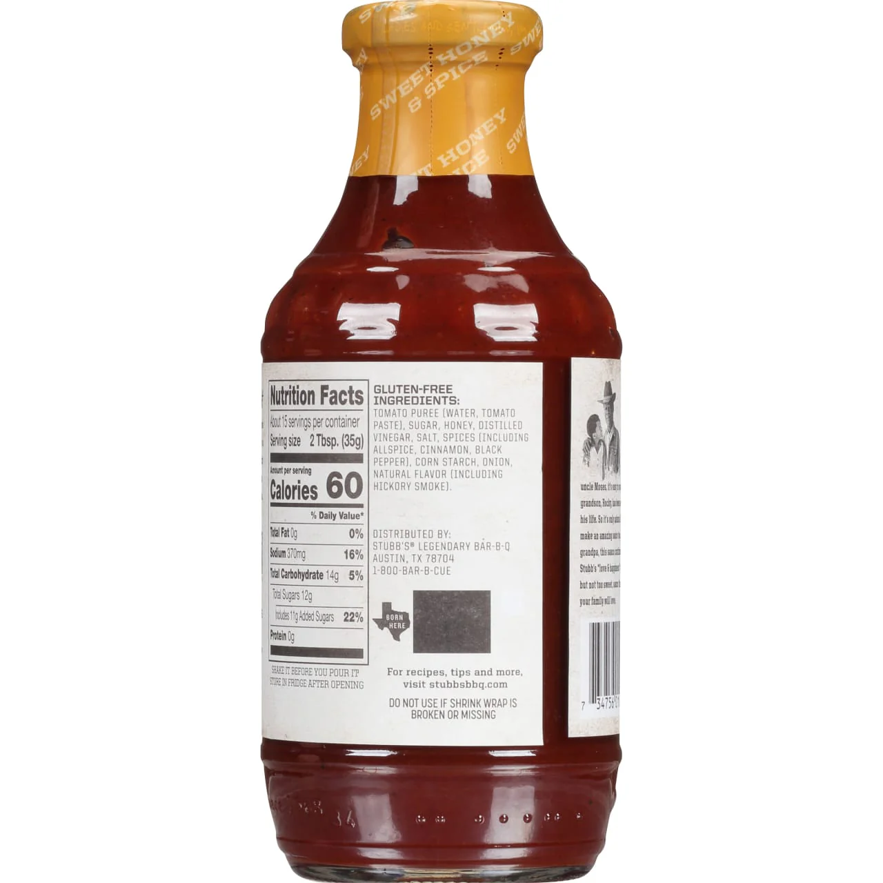 Stubb's® Sweet Honey & Spice Legendary Bar B Q Sauce, 18 oz - Image 7