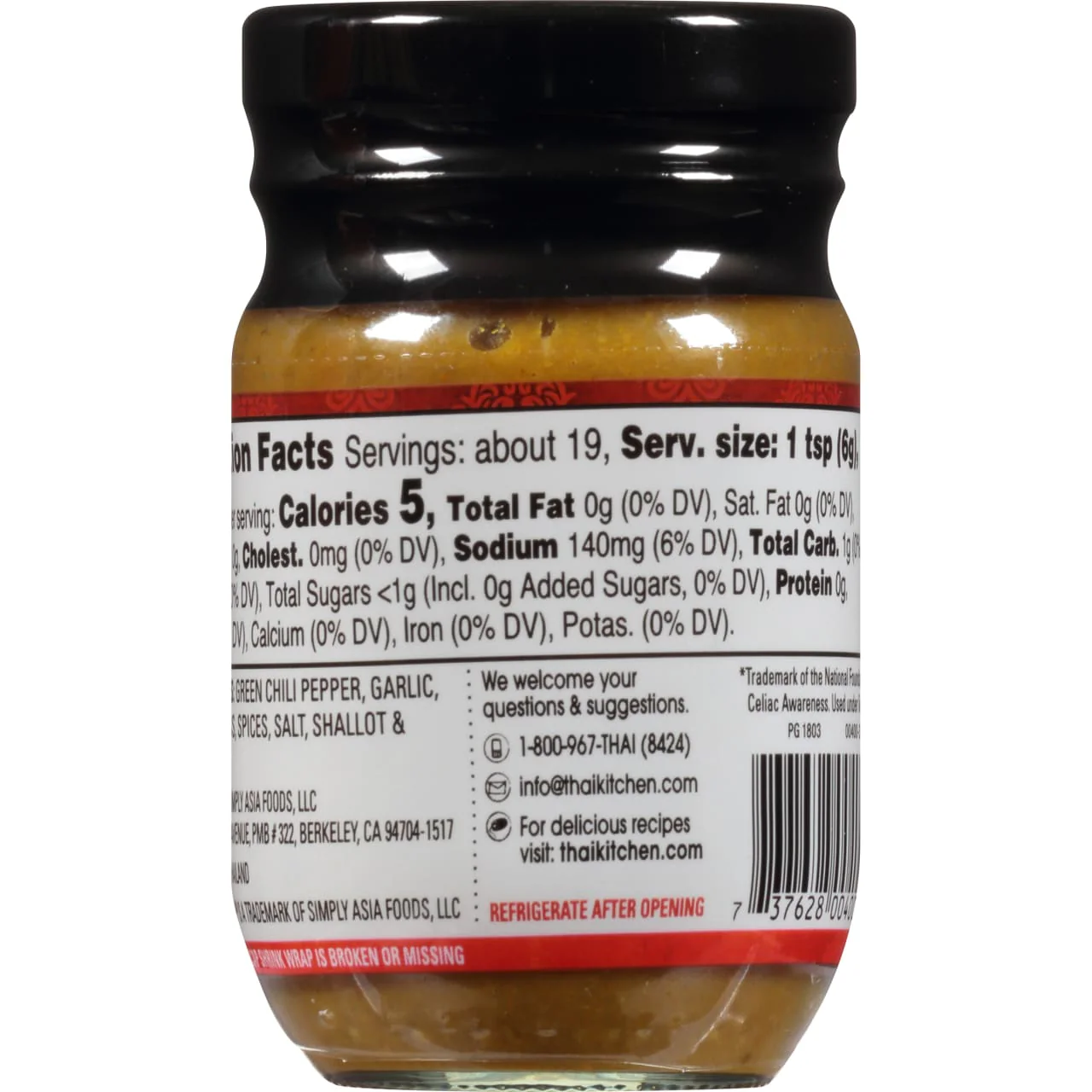 Thai Kitchen® Gluten Free Green Curry Paste, 4 oz - Image 8