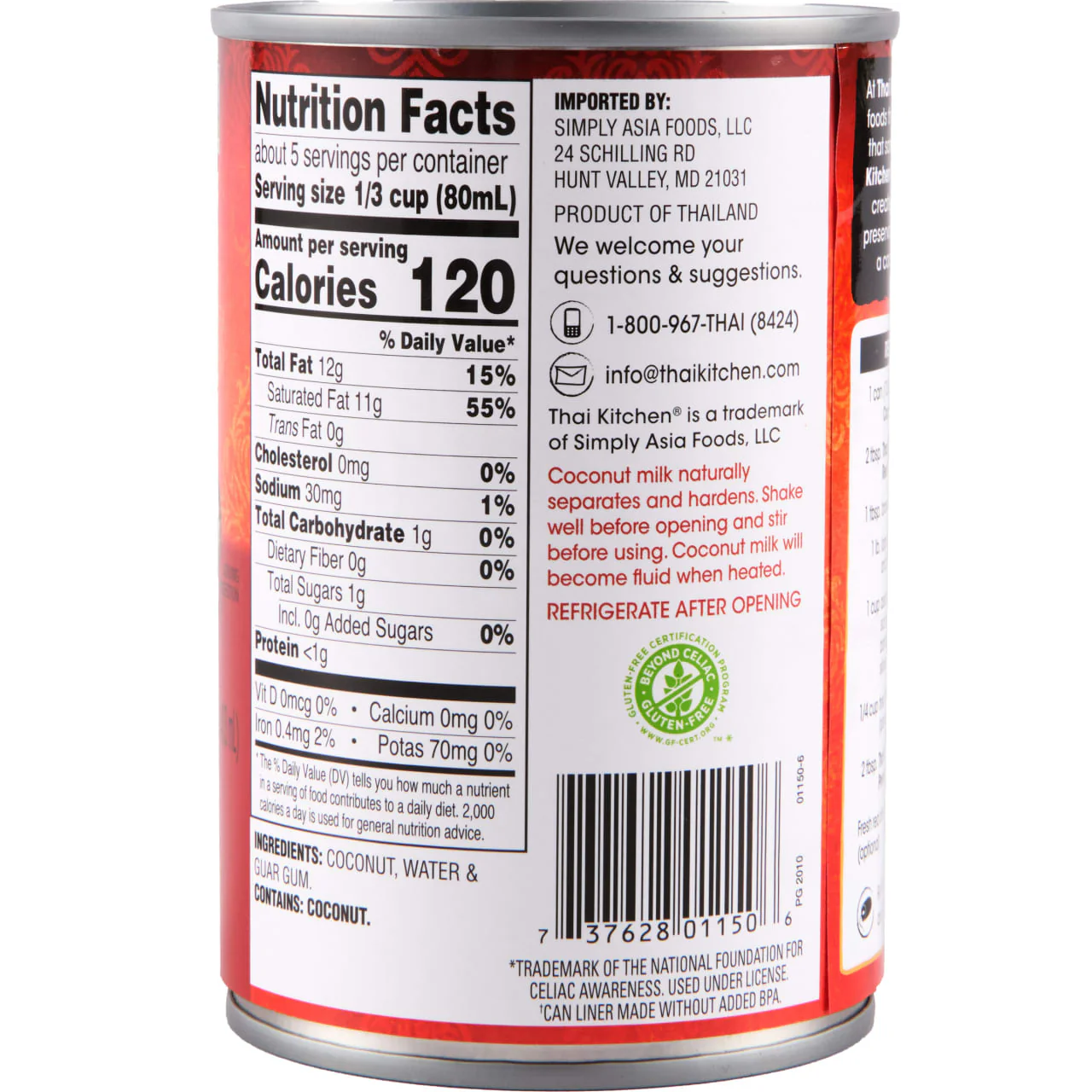 Thai Kitchen® Unsweetened Coconut Milk, 13.66 fl oz - Image 22