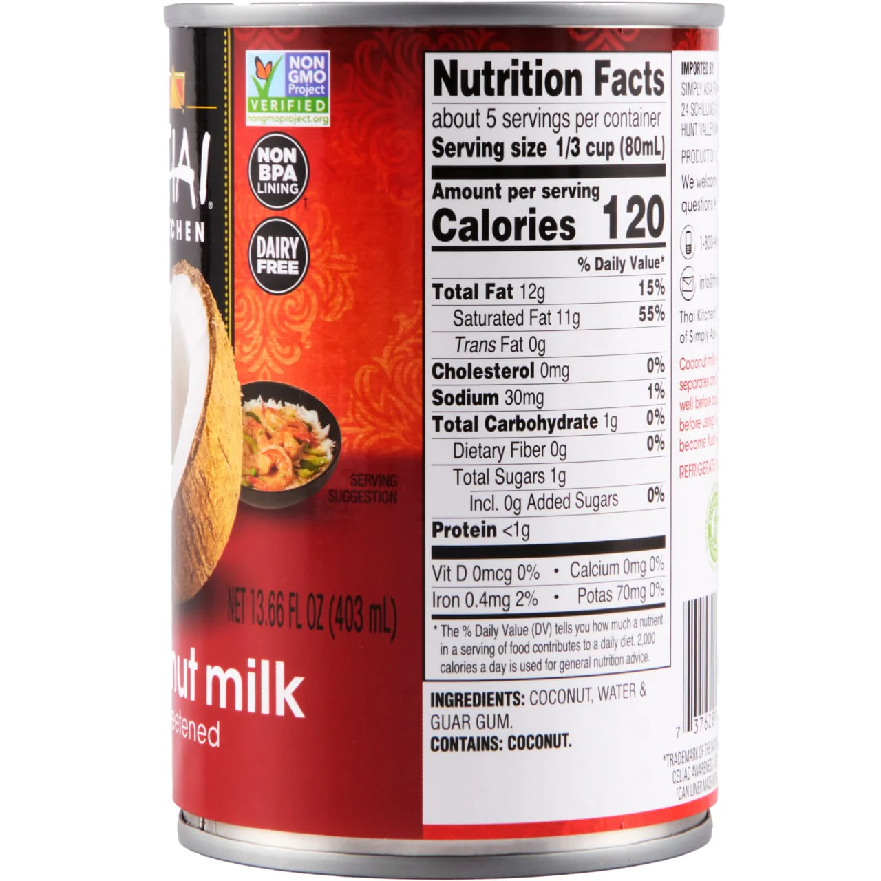 Thai Kitchen® Unsweetened Coconut Milk, 13.66 fl oz - Image 23