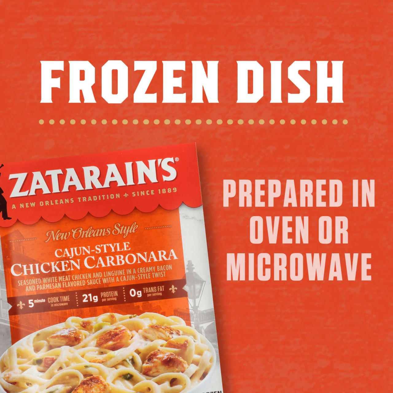 Zatarain's® Frozen Cajun-Style Chicken Carbonara, 10.5 oz - Image 4