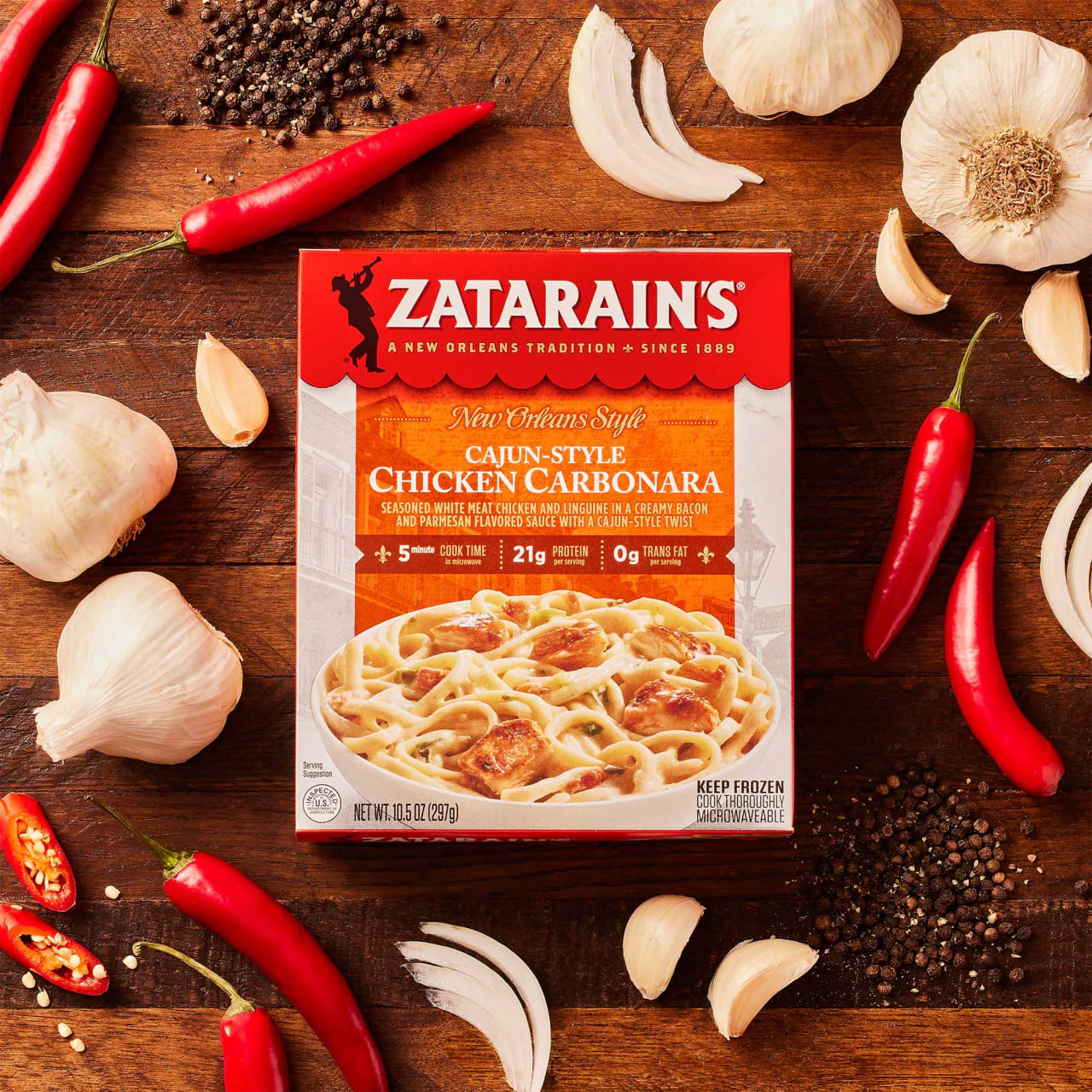 Zatarain's® Frozen Cajun-Style Chicken Carbonara, 10.5 oz - Image 7