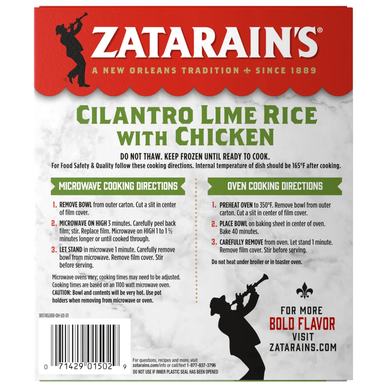 Zatarain's® Frozen Cilantro Lime Rice with Chicken Bowl, 10.5 oz - Image 20