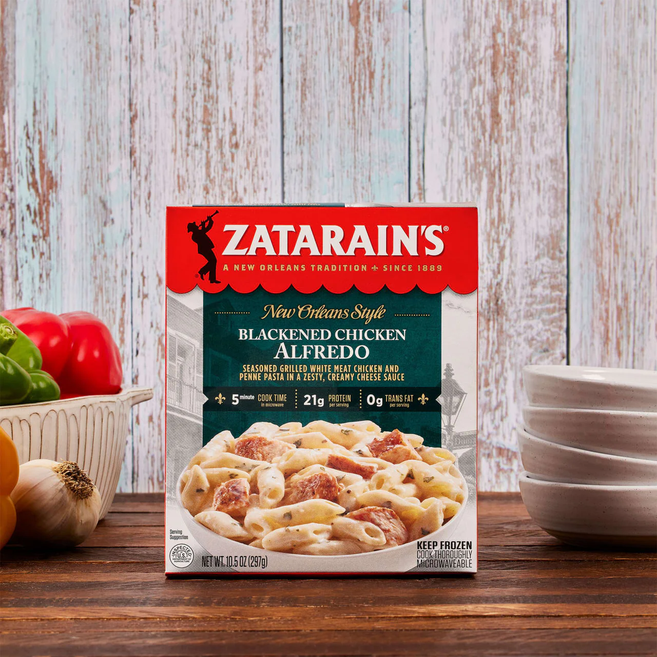Zatarain's® Blackened Chicken Alfredo Frozen Dinner, 10.5 oz - Image 17