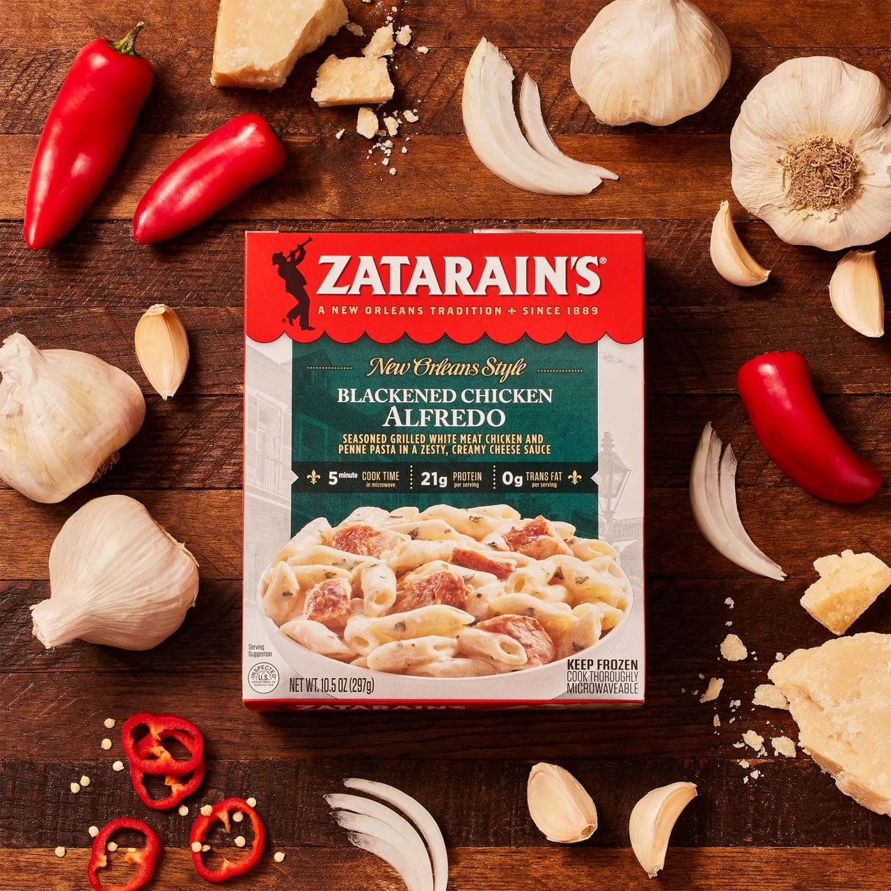 Zatarain's® Blackened Chicken Alfredo Frozen Dinner, 10.5 oz - Image 7